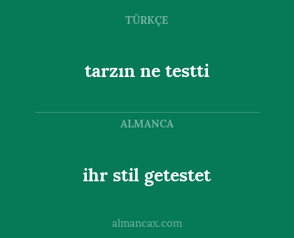 tarzın ne testti - ihr stil getestet