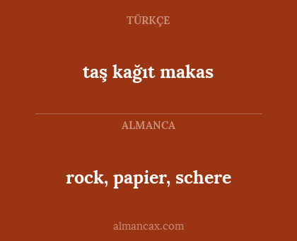 rock, papier, schere - taş kağıt makas