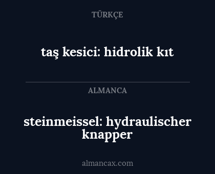 steinmeissel: hydraulischer knapper - taş kesici: hidrolik kıt