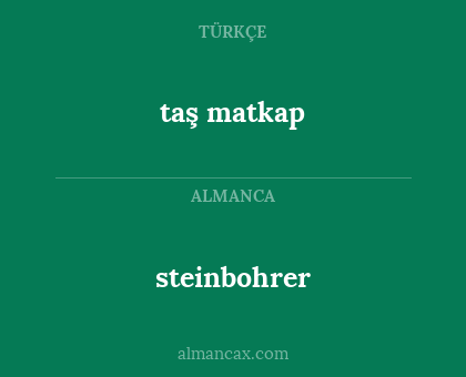 taş matkap - steinbohrer