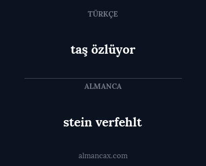 stein verfehlt - taş özlüyor