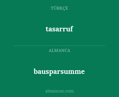 tasarruf - bausparsumme