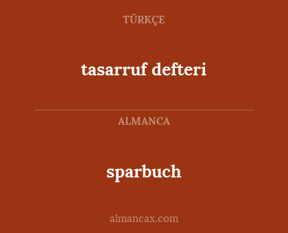 sparbuch - tasarruf defteri