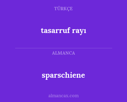 tasarruf rayı - sparschiene