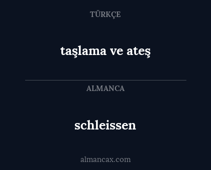 schleissen - taşlama ve ateş