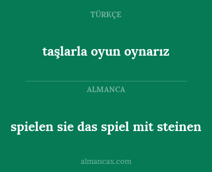 taşlarla oyun oynarız - spielen sie das spiel mit steinen