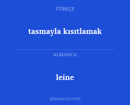 leine - tasmayla kısıtlamak
