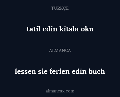 lessen sie ferien edin buch - tatil edin kitabı oku