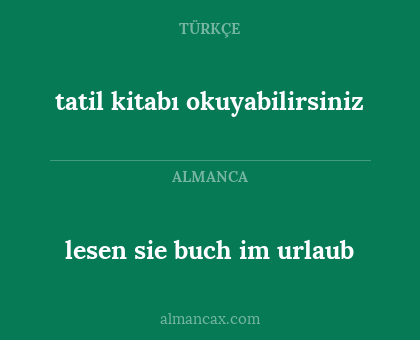 tatil kitabı okuyabilirsiniz - lesen sie buch im urlaub