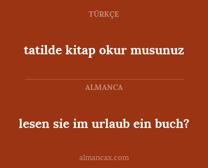 lesen sie im urlaub ein buch? - tatilde kitap okur musunuz