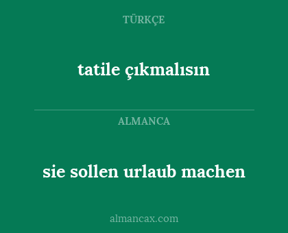 tatile çıkmalısın - sie sollen urlaub machen