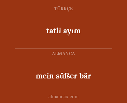 tatli ayım - mein süßer bär