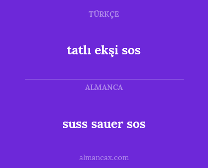 tatlı ekşi sos - suss sauer sos