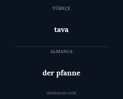 der pfanne - tava