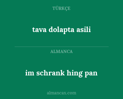 im schrank hing pan - tava dolapta asili