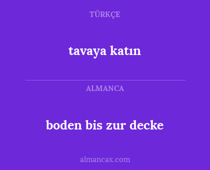 boden bis zur decke - tavaya katın