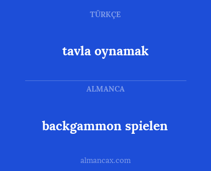 backgammon spielen - tavla oynamak
