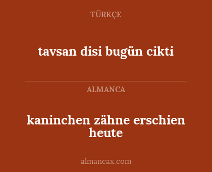 kaninchen zähne erschien heute - tavsan disi bugün cikti