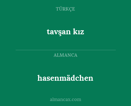 tavşan kız - hasenmädchen