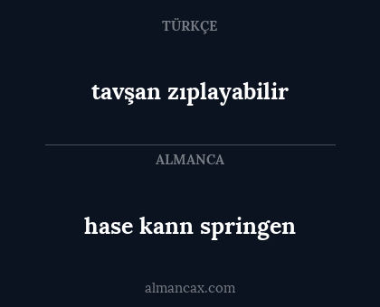 hase kann springen - tavşan zıplayabilir
