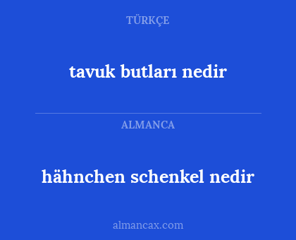 hähnchen schenkel nedir - tavuk butları nedir