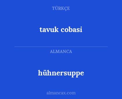 tavuk cobasi - hühnersuppe