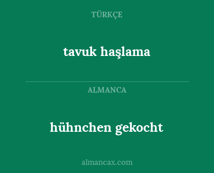hühnchen gekocht - tavuk haşlama