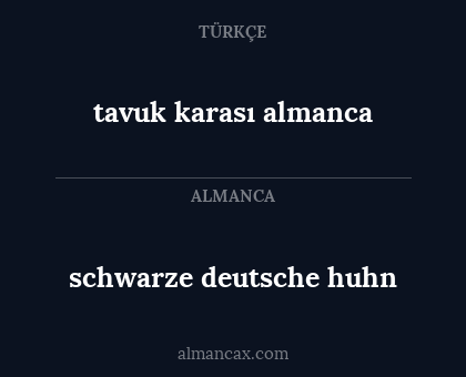 schwarze deutsche huhn - tavuk karası almanca