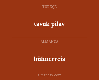 tavuk pilav - hühnerreis