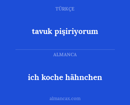 ich koche hähnchen - tavuk pişiriyorum