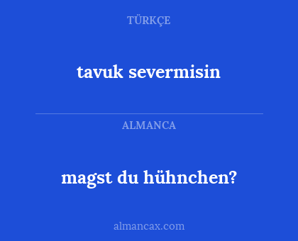 magst du hühnchen? - tavuk severmisin