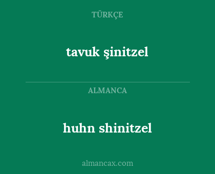 tavuk şinitzel - huhn shinitzel