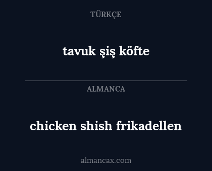 tavuk şiş köfte - chicken shish frikadellen