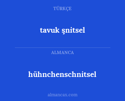 hühnchenschnitsel - tavuk şnitsel