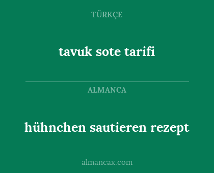tavuk sote tarifi - hühnchen sautieren rezept