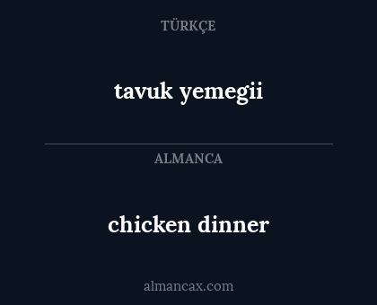 chicken dinner - tavuk yemegii