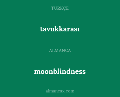 tavukkarası - moonblindness