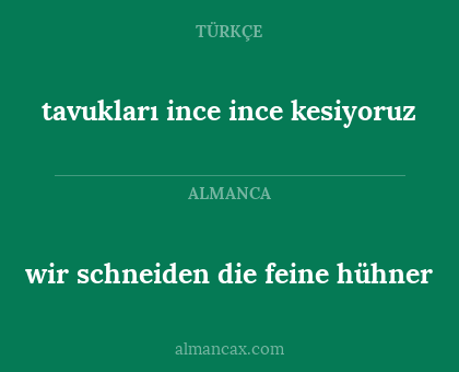 tavukları ince ince kesiyoruz - wir schneiden die feine hühner