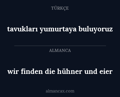 tavukları yumurtaya buluyoruz - wir finden die hühner und eier