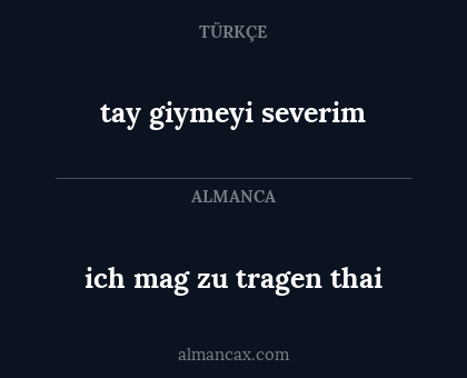 ich mag zu tragen thai - tay giymeyi severim