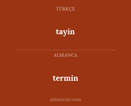 tayin - termin