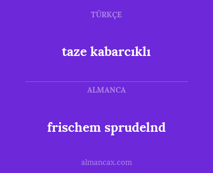 taze kabarcıklı - frischem sprudelnd