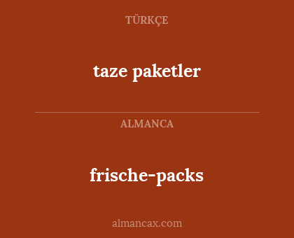 frische-packs - taze paketler