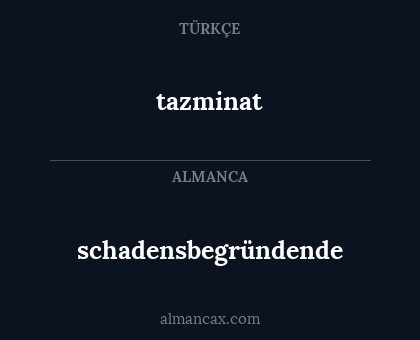 tazminat - schadensbegründende