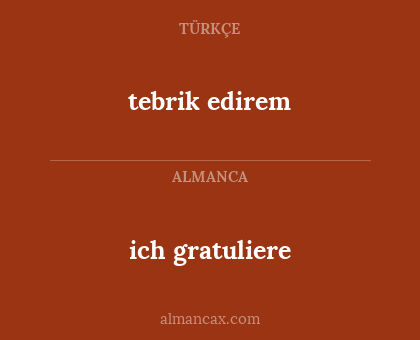 ich gratuliere - tebrik edirem