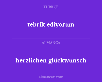 herzlichen glückwunsch - tebrik ediyorum