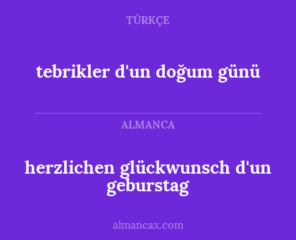 tebrikler d'un doğum günü - herzlichen glückwunsch d'un geburstag