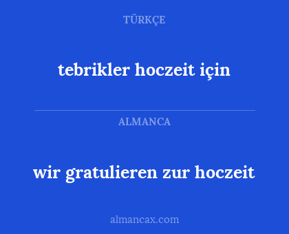 tebrikler hoczeit için - wir gratulieren zur hoczeit