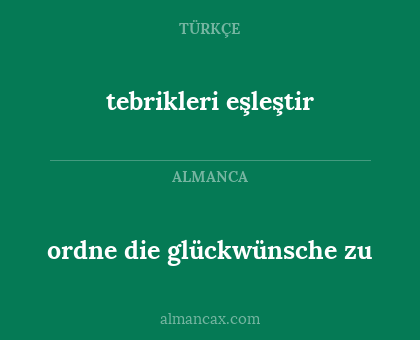 tebrikleri eşleştir - ordne die glückwünsche zu