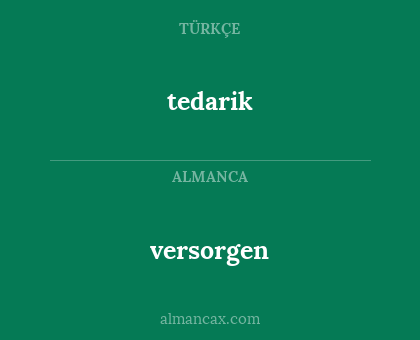 versorgen - tedarik